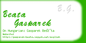 beata gasparek business card